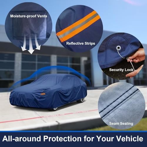 Image of Kaugung Custom Fit SUV Car Cover for GMC Acadia (2007-2026), Heavy Duty Waterproof All Weather Outdoor Protection, Breathable Full Exterior Cover with Vent, Rain Sun Snow UV Proof
