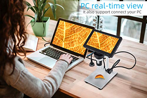 7 Inch Lcd Digital Usb Microscope With 32G Tf Card,Koolertron Upgraded 12Mp 1-1200X Magnification Camera Video Recorder,Wired Remote,Rechargeable Battery For Circuit Board Soldering Pcb Coins Outdoor #TOP2