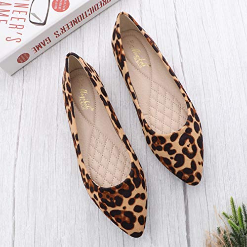 Leopard Print Ballet Flat Shoes Women Classic Pointed Low Heel Mules Comfortable Wedding Party Shoes4