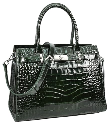 Sac à main en cuir véritable brillant parfait pour le bureau et les sorties