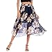 Produktbild Damen Rock Chiffon Blumenmuster Maxirock Lang A Linie Strandrock Elegant Lose Festlich Rock Hochzeit Cocktail Prinzessin Sommer Swing Röcke