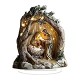 rockible 2D-Dekoration zur Geburt Jesu, Desktop-Ornament, Acryl-Krippenszene, Tischdekoration, Mittelstück für den Innenbereich, Party, Festival, Zuhause, 16.2cmx20cm