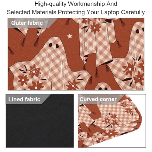 Maletín para laptop multicolor con estampado floral de fantasmas y perfil delgado 3