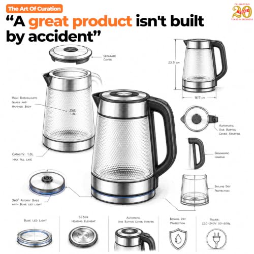 Image of ITALIA Premium Stainless Steel Electric Kettle 1.8L