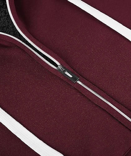 Image of Little Beauty Fleece Hoodies for Men Winter Thick Jackets Sherpa Lined Zip Up Sweatshirt With Kanga Pocket