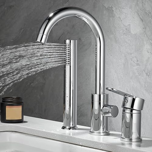 Salle de bains mitigeur de bain 3 trous dorée robuste
