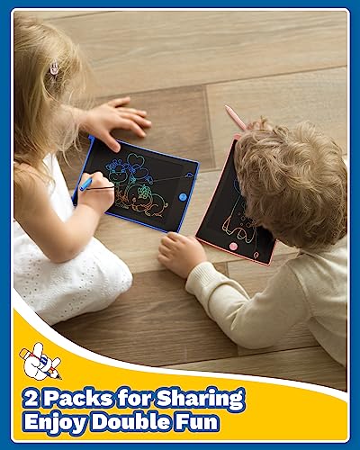 TEKFUN 2 Pack LCD Writing Tablet, 8.5inch Colorful Drawing Tablet for Kids Erasable Writing Drawing Board with Lanyard - Image 3