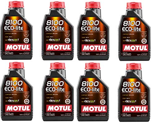 Set de 8 Aceites Motul 8100 ECO-lite 0W-20 1 Litro miniatura 1