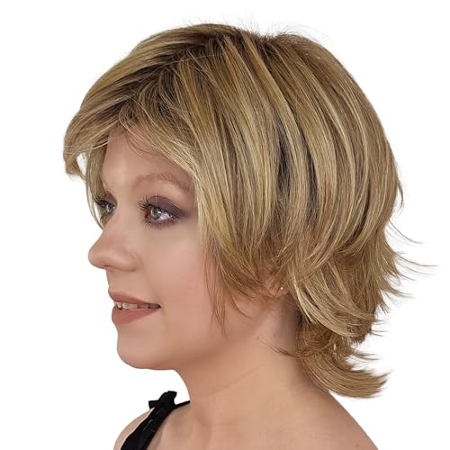 TreassAllure Razor Cut Shag Red Blonde Gold Blonde Blend Rooted Brown