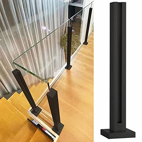 Kit de barandilla de vidrio de acero inoxidable, poste cuadrado para escaleras y pasillos interiores, sistema de panel duradero para paneles de vidrio, solución moderna de barandilla de seguridad