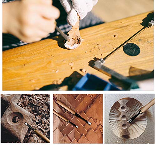 YOGEON Wood Spoon Carving Tools, 4-in-1 Wood Carving Kit ith Portable Canvas Bag for Spoon Bowl Cup Woodworking