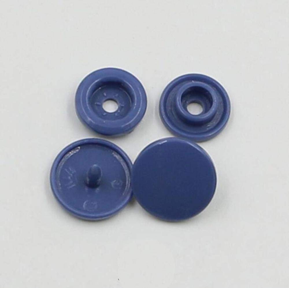 Uteruik Navy T5 Snap Button Buttons Fasteners Plastic Kam Snap Starter Kit For Clothing, 100 Sets (Navy)