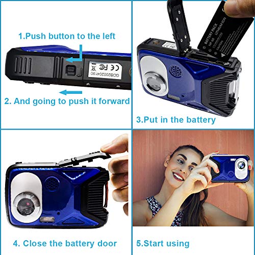 Waterproof Camera 21Mp 1080P Underwater Digital Camera With Flash 2.8 Inch Lcd, Rechargeable Hd Digital Camera(Blue & 32G Card) #TOP5