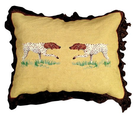 German Shorthair Pointer 16 x 20 Mixed-Stitch inches needlepoint pillow