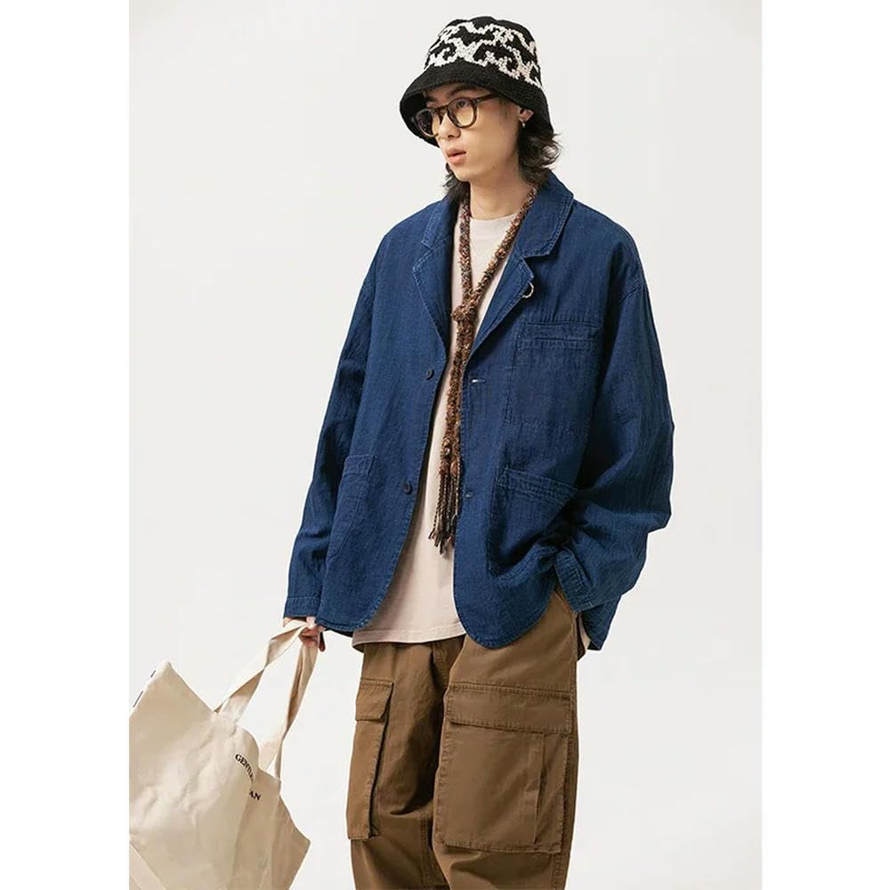 NYSDM męska moda uliczna moda luźna codzienna vintage czysta bawełna denim blezery garnitur kurtka dżinsy płaszcz odzież wierzchnia