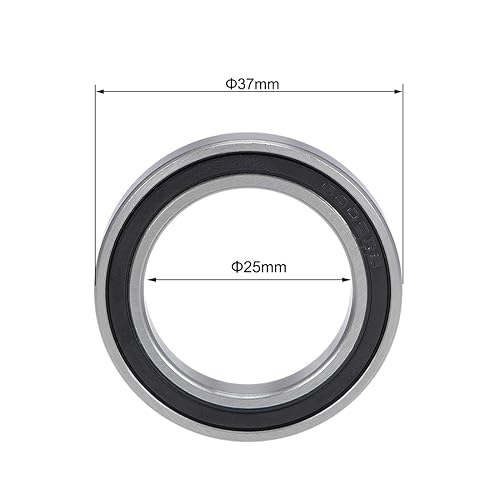 Miniatura 4 de uxcell 6805-2RS Rodamientos rígidos de bolas de 0.984 in de diámetro interior 1.457 in OD 0.276 in Diámetro doble sellado cromo acero Z2 5pcs