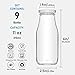 YEBODA 11oz Glass Milk Bottles with Reusable Metal Twist Lids and Straws for Beverage Glassware and Drinkware Parties, Weddings, BBQ, Picnics, Set of 9