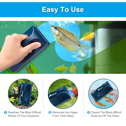 Image of DaToo Aquarium Mini Magnetic Scrubber Scraper Small Fish Tank Cleaner Nano Glass Aquarium Cleaning Tools with Super Strong Magnet (Max)