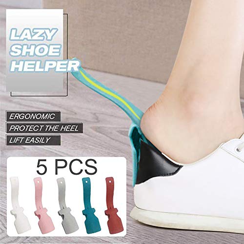 Lazy Shoe Helper  Bocina para zapatos de cuerno de zapatos para hombre y mujer, de plástico, con mango deslizante fácil