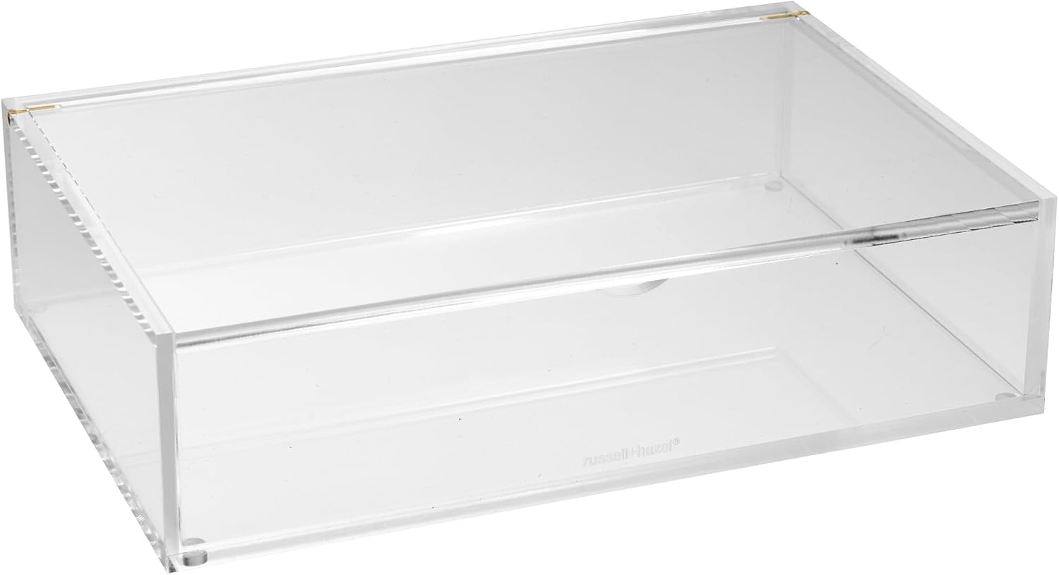 RUSSELL+HAZEL Medium Acrylic Flip Box, 9.5” x 6.5”, Desktop Organization, Clear, 1 Count, 98147