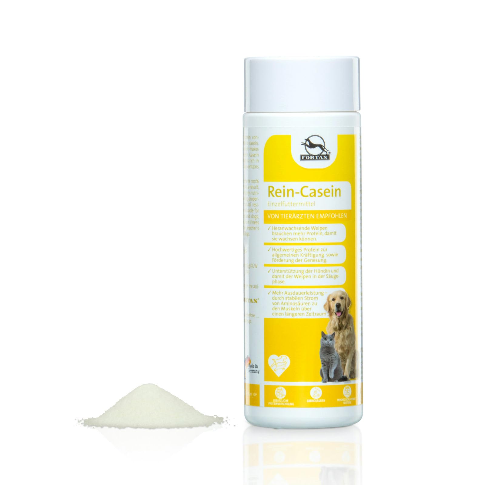 FORTAN Rein-Casein für Hunde und Katzen – Hochwertiges Milcheiweiß zur Futterergänzung