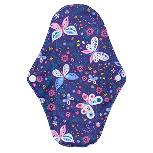 Almohadillas menstruales reutilizables para mujer, lavables, tela de carbón de bambú, sanitarias, portátiles, cómodas, respetuosas con la piel, tela ultra absorbente, forro de fibra, diseño de botón
