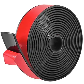 Adhesive Rubber Strips 1" Wide x 1/16" Thick x 10' Long Neoprene Rubber Sheets, Rolls & Strips with Adhesive Backing Rubber Pads Self Stick Seal Rubber Gasket Adhesive Back for Matting Padding