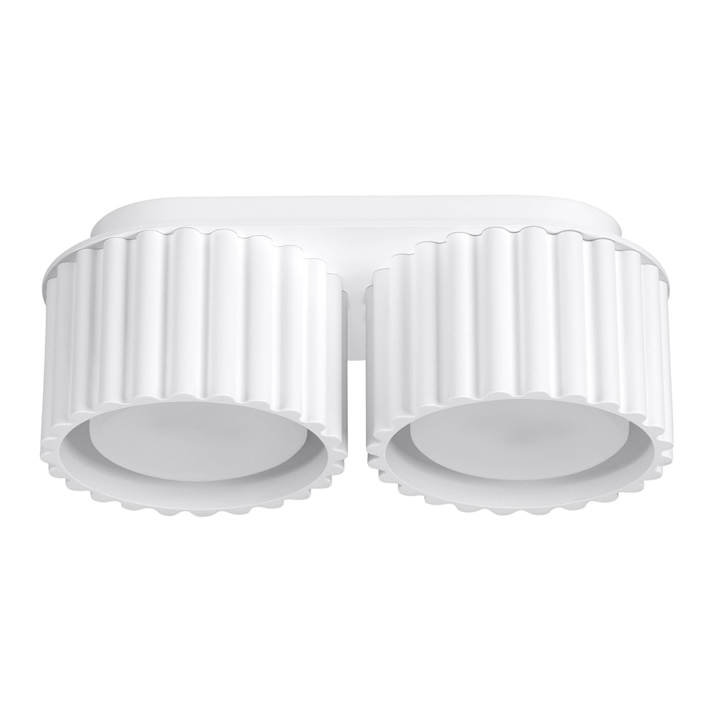 SOLLUX lighting Lámpara de techo plafón - foco de techo aluminio - 2 llamas - bombilla LED - Blanco Aura