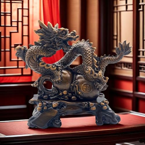 Estatua Feng Shui Dragón Chino Decorativa 7.5 x 3.2 x 6.5 in miniatura 3