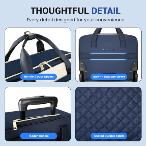 Image of RUCYEN Rolling Laptop Bag,Rolling Briefcase for Men & Women,Laptop Briefcase on Wheels,Carry On Bag for Business Travel