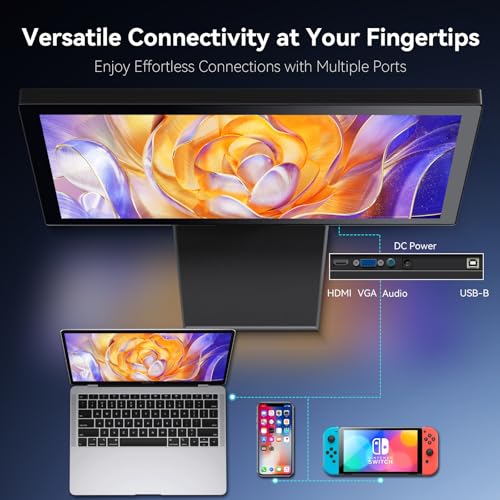 Image of Touch Screen Monitor 21.5 Inch FHD 1920x1080P Industrial PC Display, HDMI VGA Touchscreen Computer Monitor for Laptop PS4 Xbox, 75Hz Desktop Touch Display, Black