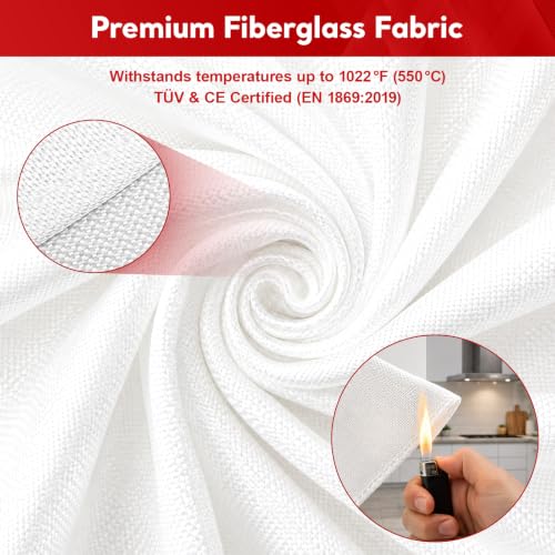 Image of Emergency Fire Blanket for Home and Kitchen, 4 Pack, 40 inch x 40 inch Coverage