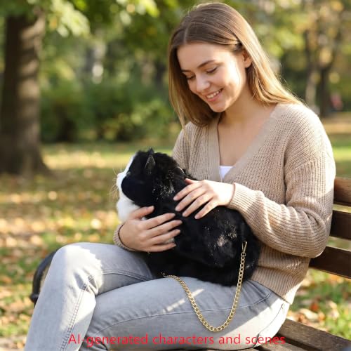 Image of Realistic Puffy Plush Cat Shaped Crossbody Handbag for Women