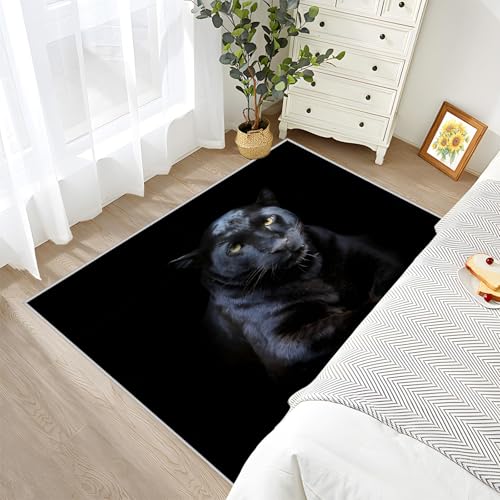 Moquette decoration léopard noir tapis sol absorbant chic - 3