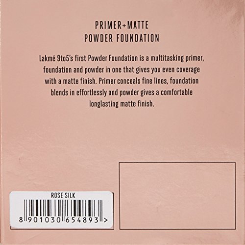 Image of Lakme 9 to 5 Primer with Matte Powder Foundation Compact, Rose Silk, 9g (Pack of 2)