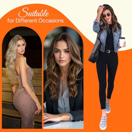 Image of Full Shine Injected Tape in Hair Extensions Human Hair, Color 10 /16 /16 Golden Brown to Golden Blonde Balayage, 22 Inch 50g 20pcs, Invisible Double Sided Skin Weft Tape ins for Bridal Hair