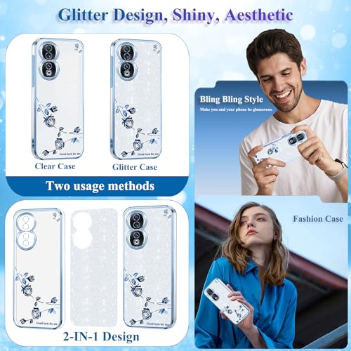 Coque Honor 90 cadeau pour filles motif fleurs roses et diamants
