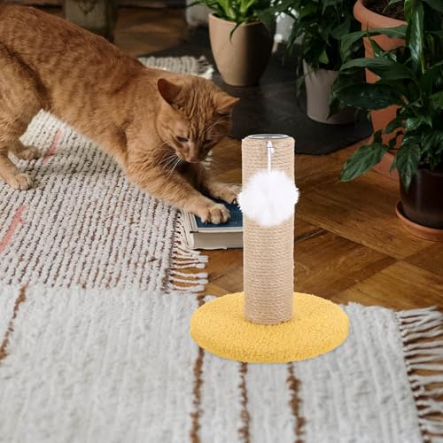 Rascador para gatos pequeño torre con bola colgante miniatura 6