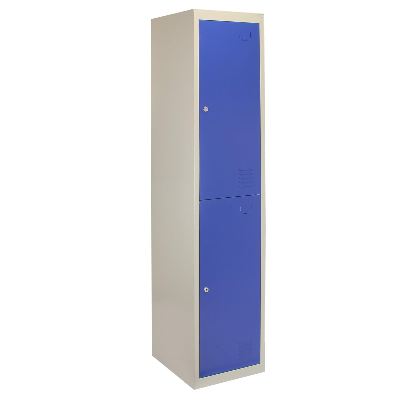 Monster Racking Casier de rangement verrouillable 2 portes métalliques acier bleu gris 1 rail 1 étagère