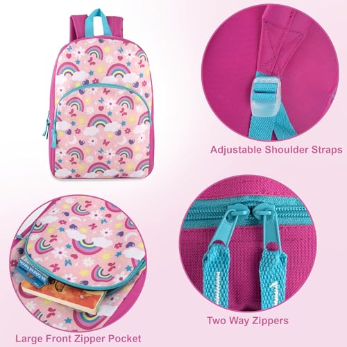 Image of Trail maker 15 Inch Kids Backpacks for Boys & Girls | Preschool, Kindergarten, Elementary School Backpacks with Adjustable, Padded Straps (Radiant Rainbows)