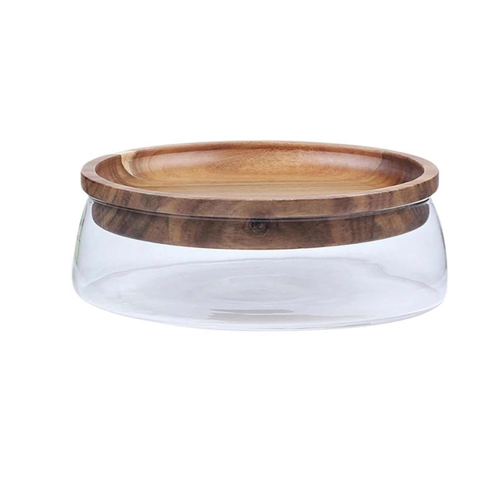 Vorratsglas Kreativer Vorratsbehälter for Lebensmittel aus Glas mit Holzdeckel, versiegeltes for Küchensnacks und Früchte(C)