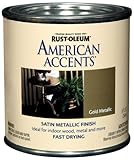 Rust-Oleum 7954730 American Accents Latex Paint, Half Pint, Satin Gold Metallic