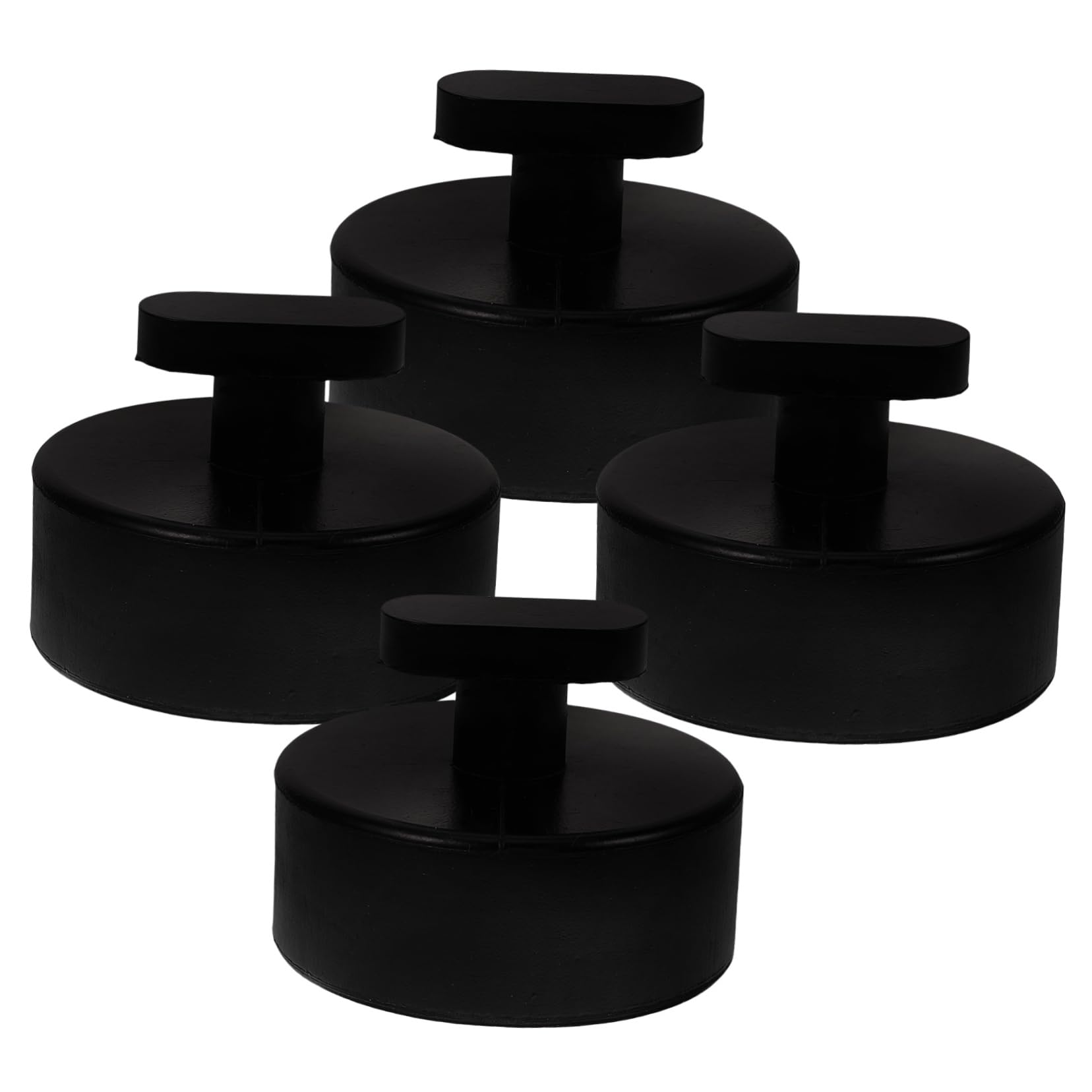 HOMSFOU 4 Set Blocco Di Gomma Supporto Per Jack Da Pavimento Martinetto Da Pavimento Cavalletti Per Cric Per Auto Tampone Black Gomma Da Cancellare 4 Pezzi*4