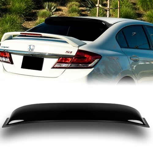 HK5 Black ABS Plastic Rear Window Roof Spoiler Wing Compatible with 2006-2015 Honda Civic 4DR Sedan, 2007 2008 2009 2010 2011 2012 2013 2014