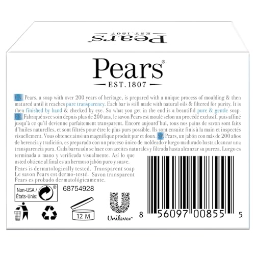 Pears Glycerin Soap, Transparent Blue with Mint Extract, 12-Pack – Pure & Gentle Cleanser for Cool, Refreshed Skin, 4.4 Oz Ea - Image 3