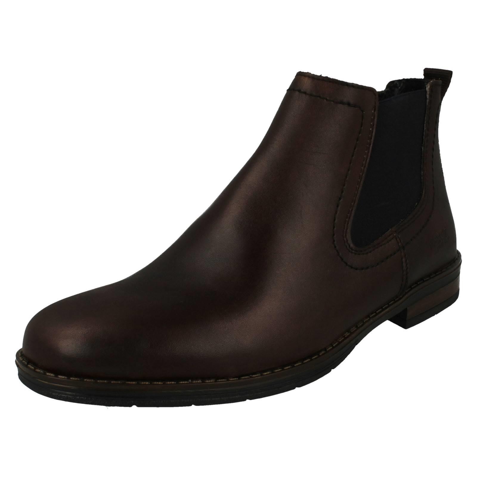 Rieker 10374-25 Brown leather Mens Chelsea Boots in a Plain Leather in Size 44