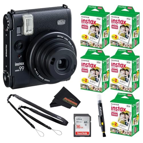 Fujifilm Instax Mini 99 Instant Film Camera (Black) (5 Film (100 Exposure) + Pro Bundle)