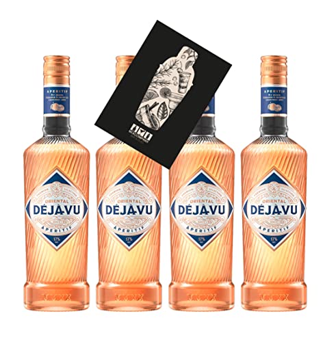 Oriental Deja Vu 4er Set Aperitif 4x 0,7L (17% Vol) Summer Drink- [Enthält Sulfite] Plus Mixcompany Postkarte