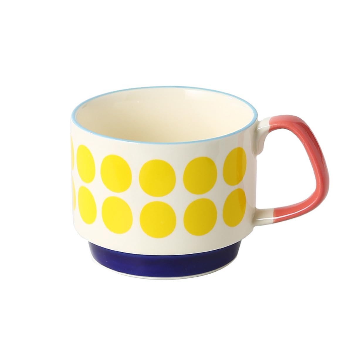 Spooky Japanese Retro Ceramic Coffee Mug – 300ml Printed Stackable Cup with Handle – Creative Ins-Style Ear-Hanging Design...