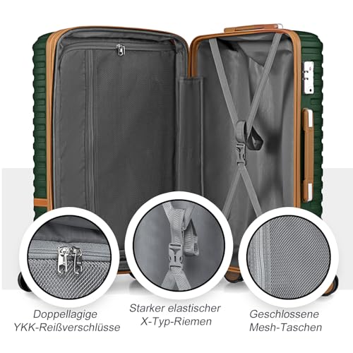 Image of Joyway 28 Inch Large Luggage Hardside Suitcase with Spinner Wheel, Lightweight 3 Piece Suitcase Set with TSA Lock(Green)